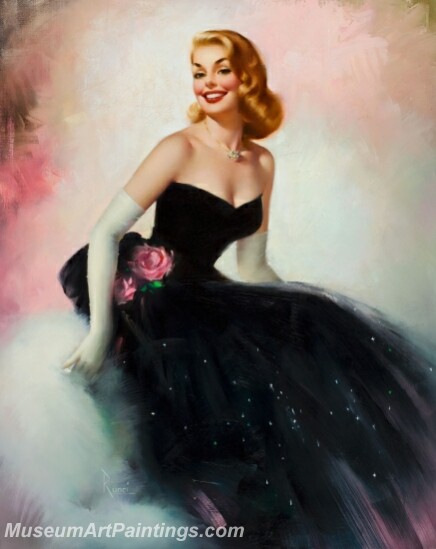 Handmade Modern Paintings of Women Sexy Pinup Girl Oil Paintings M163