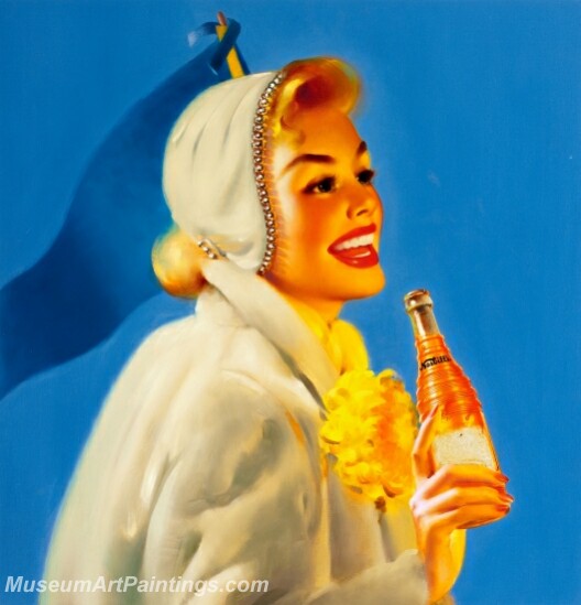 Handmade Modern Paintings of Women Sexy Pinup Girl Oil Paintings M167