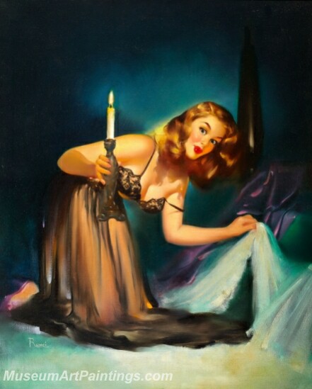 Handmade Modern Paintings of Women Sexy Pinup Girl Oil Paintings M170