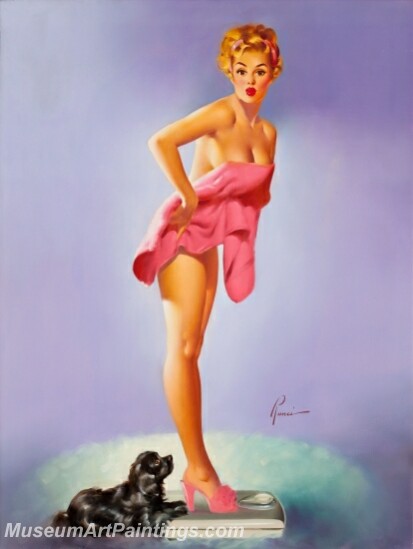 Handmade Modern Paintings of Women Sexy Pinup Girl Oil Paintings M175