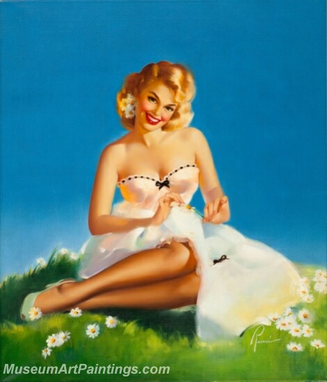 Handmade Modern Paintings of Women Sexy Pinup Girl Oil Paintings M177