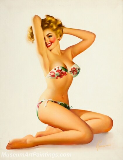 Handmade Modern Paintings of Women Sexy Pinup Girl Oil Paintings M179