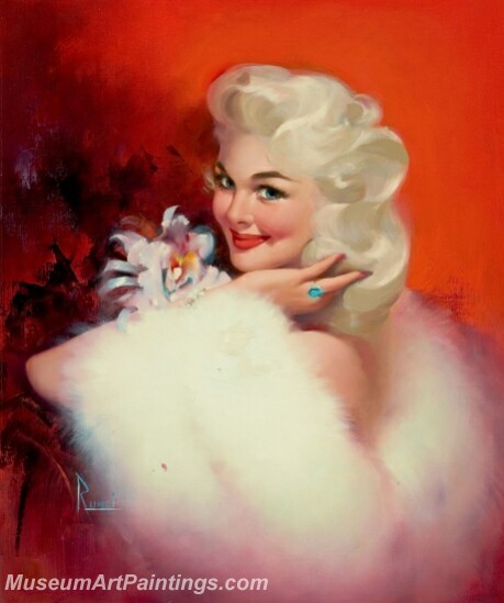 Handmade Modern Paintings of Women Sexy Pinup Girl Oil Paintings M180