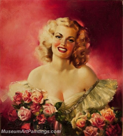 Handmade Modern Paintings of Women Sexy Pinup Girl Oil Paintings M182