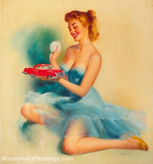 Handmade Modern Paintings of Women Sexy Pinup Girl Oil Paintings M185
