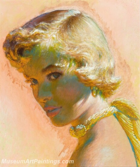 Handmade Modern Paintings of Women Sexy Pinup Girl Oil Paintings M187