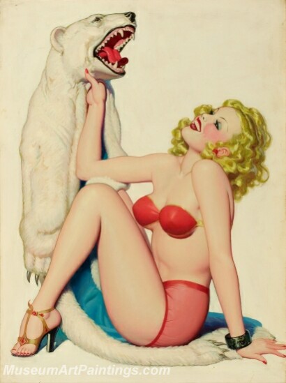 Handmade Modern Paintings of Women Sexy Pinup Girl Oil Paintings M196