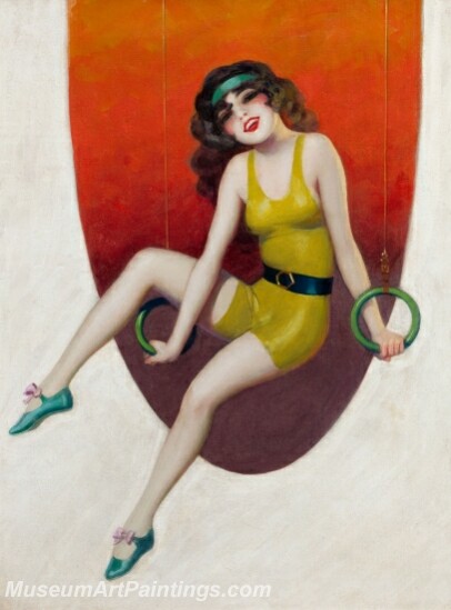 Handmade Modern Paintings of Women Sexy Pinup Girl Oil Paintings M200