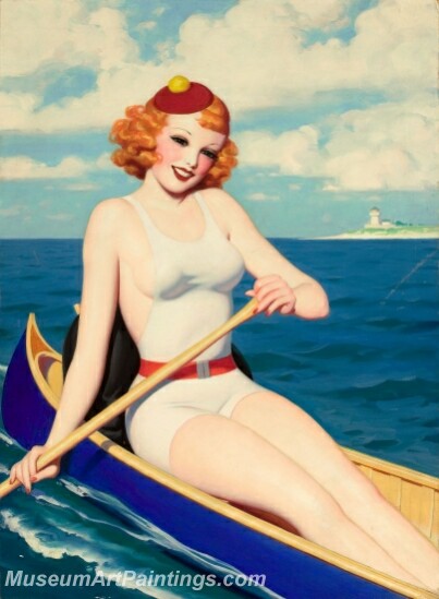 Handmade Modern Paintings of Women Sexy Pinup Girl Oil Paintings M201