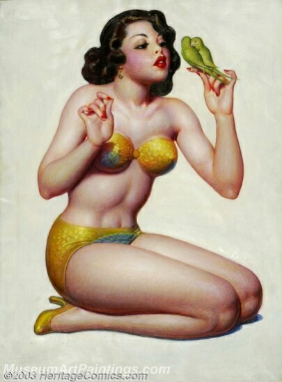 Handmade Modern Paintings of Women Sexy Pinup Girl Oil Paintings M213