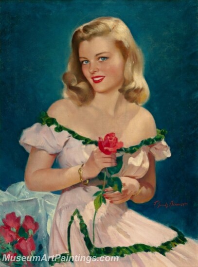 Handmade Modern Paintings of Women Sexy Pinup Girl Oil Paintings M245