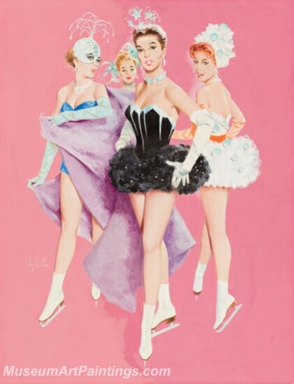 Handmade Modern Paintings of Women Sexy Pinup Girl Oil Paintings M330