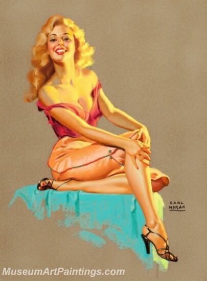 Handmade Modern Paintings of Women Sexy Pinup Girl Oil Paintings M87