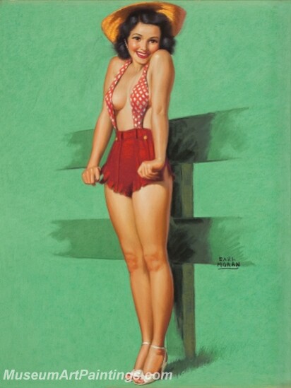 Handmade Modern Paintings of Women Sexy Pinup Girl Oil Paintings M97