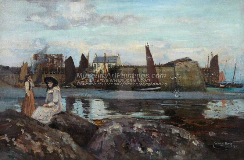 Harbour and Figures by James Kay