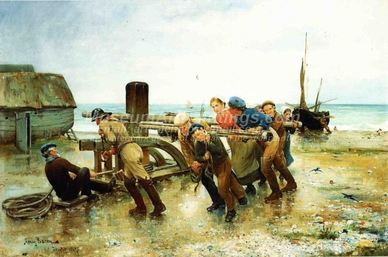 Hauling a Ship by Henry Bacon
