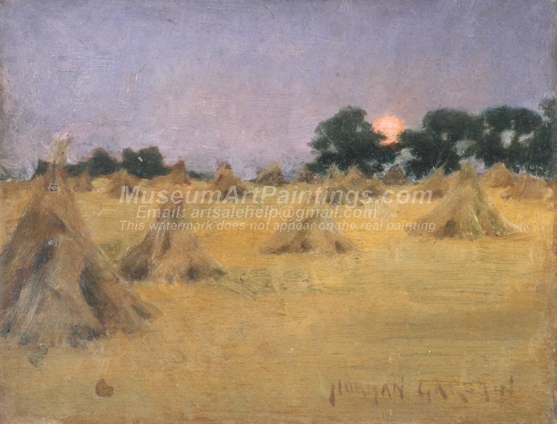 Haycocks and Sun Painting by Norman Garstin