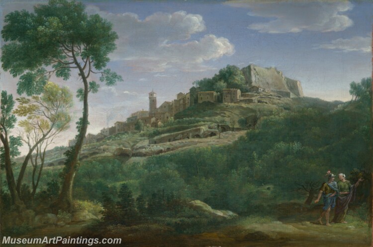 Hendrik Frans van Lint A Landscape with an Italian Hill Town Painting