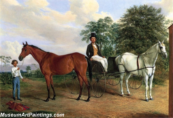 Horse Paintings Self Portrait in a Carriage
