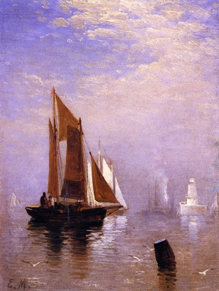 In New York Harbor by Edward Moran