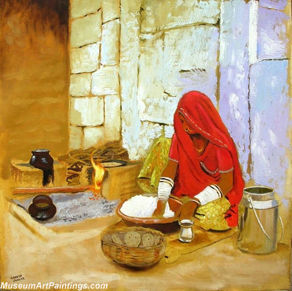 Indian Girl Paintings Kitchen