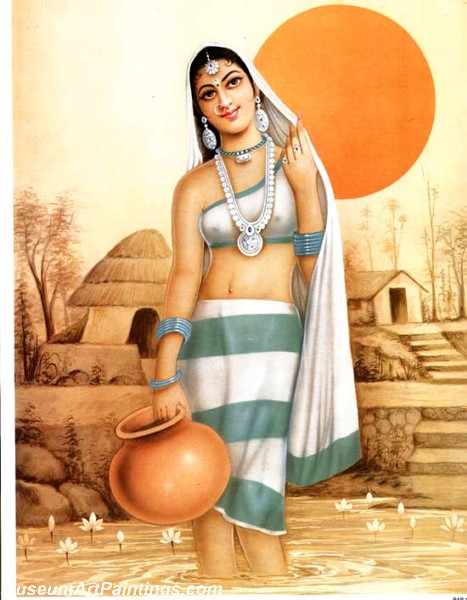 Indian Village Paintings Bringing Water
