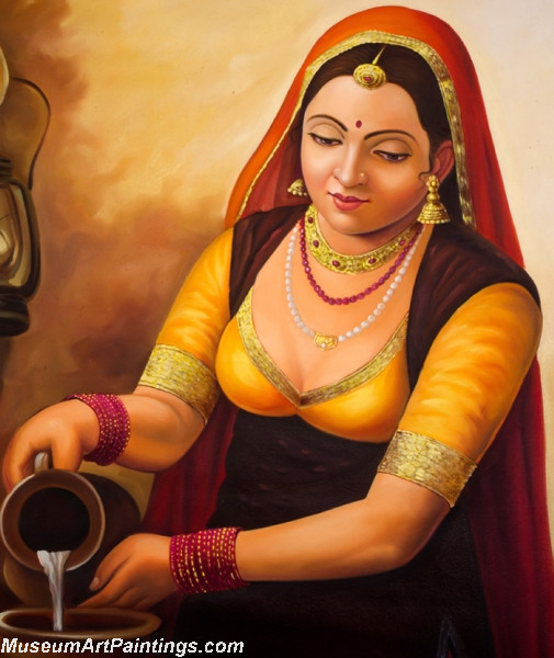 Indian Village Woman Painting