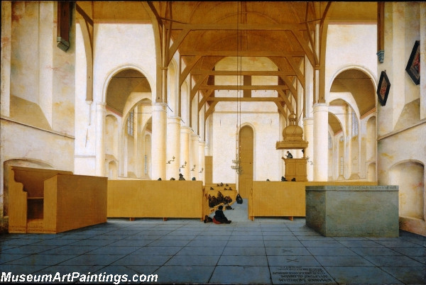 Interieur van de Sint Odulphuskerk in Assendelft Painting