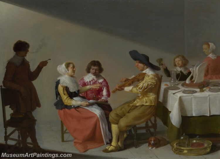 Jacob van Velsen A Musical Party Painting