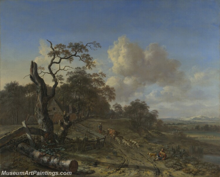 Jan Wijnants A Landscape with a Dead Tree Painting
