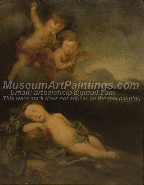 Jesus Christ Paintings The Infant Christ Asleep on the Cross