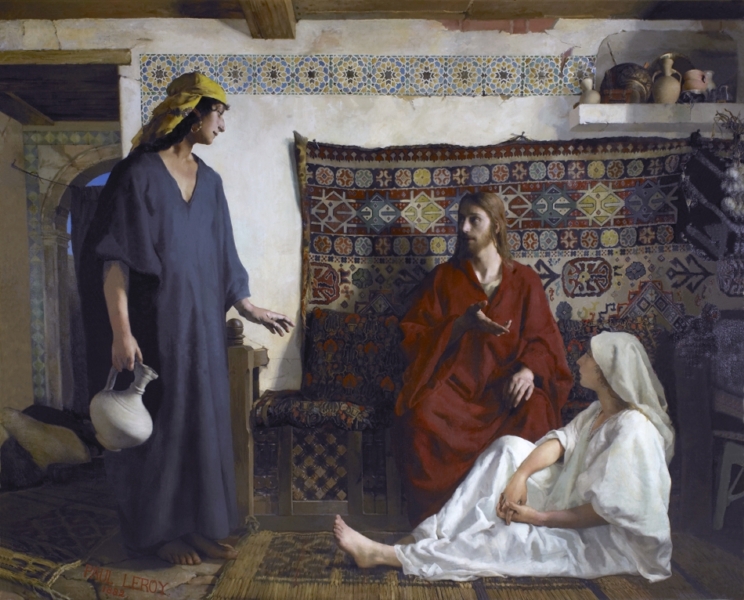 Jesus chez Marthe et Marie by Paul Alexandre Alfred Leroy