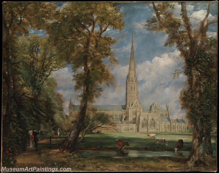 John Constable Salisbury Cathedral from the Bishops Grounds Painting