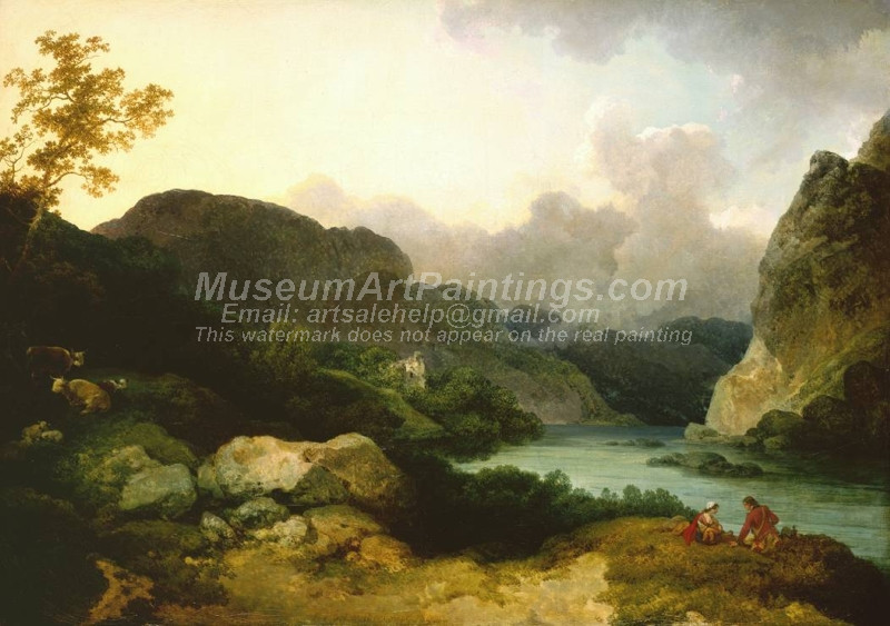Lake Scene Evening by Philip James De Loutherbourg