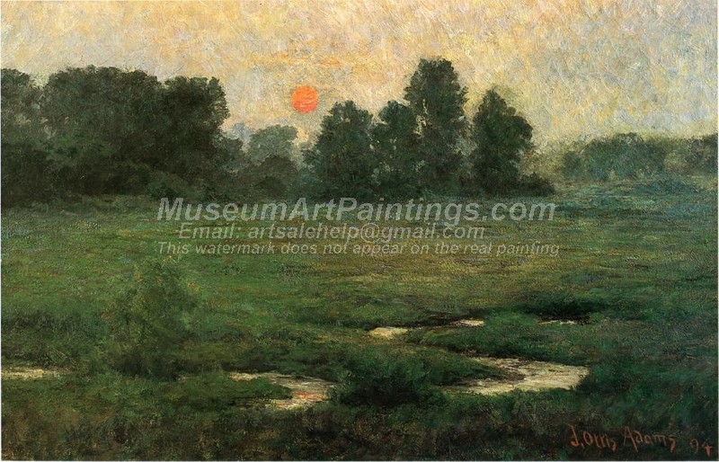 Landscape Oil Paintings An August Sunset Prarie Dell