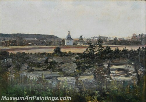 Landscape Painting A Little Church at Lavonov