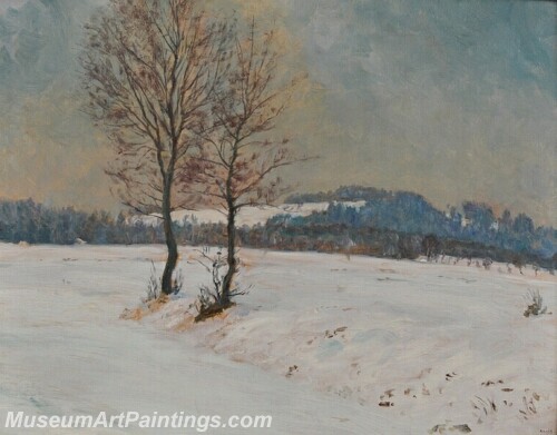 Landscape Painting A Winter Landscape at Svobodne Hamry