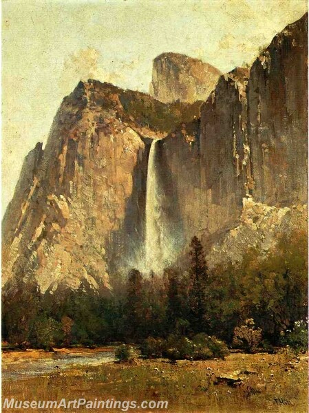 Landscape Painting Bridal Veil Falls Yosemite Valley