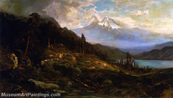 Landscape Painting Mount Shasta and Castle Lake