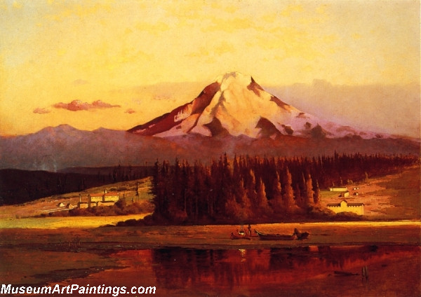 Landscape Painting Mt Rainier Sunset