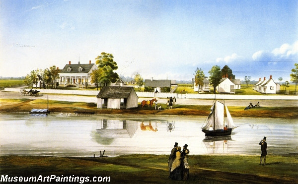 Landscape Painting Palo Alto by Marie Adrien Persac