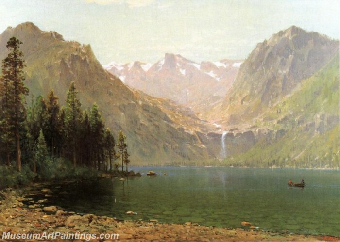 Landscape Painting View of Lake Tahoe Looking Across Emerald Bay