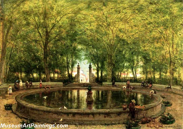 Landscape Paintings A Mexican Fountain City of Orizaba