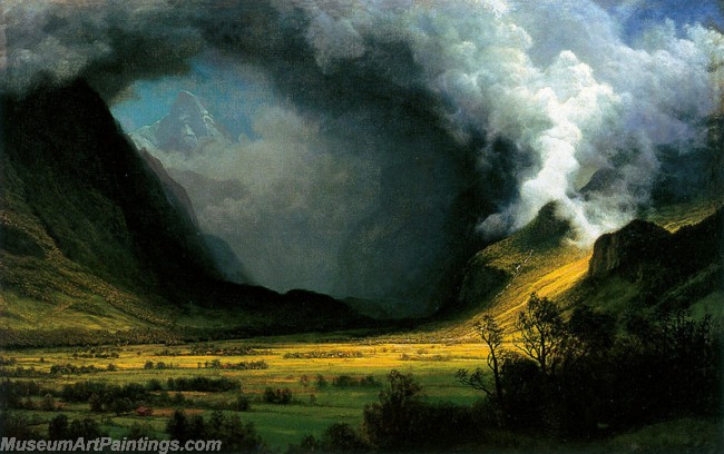 Landscape Paintings Albert Bierstadt Storm in the Mountains