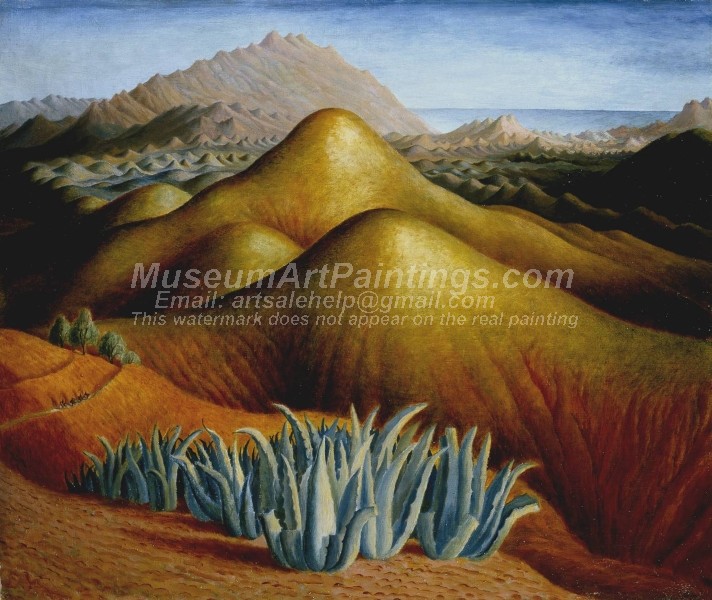 Landscape Paintings Spanish Landscape with Mountains