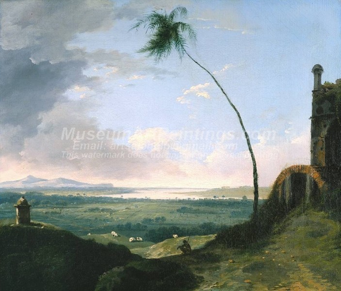 Landscape Paintings Tomb and Distant View of Rajmahal Hills