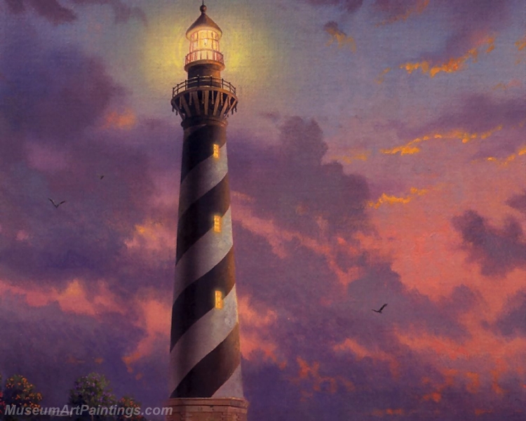 Landscape Paintings cape hatteras light Garden Paintings