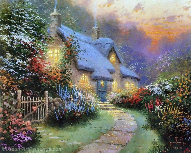 Landscape Paintings glory of evening Garden Paintings