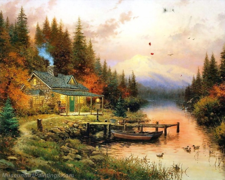 Landscape Paintings the end of a perfect day Garden Paintings