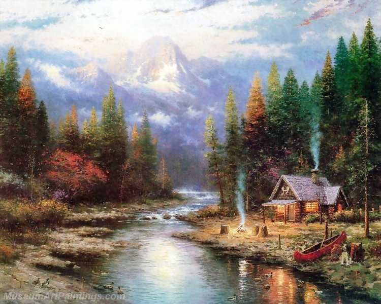 Landscape Paintings the end of a perfect day ii Garden Paintings